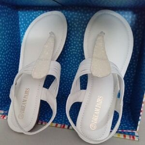 Dream Pairs White Sandals Minimalist Slip-On